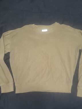 Paper Label Medium Sasha Sweatshirt in Dark Olive - 100% Cotton Terry Towel
